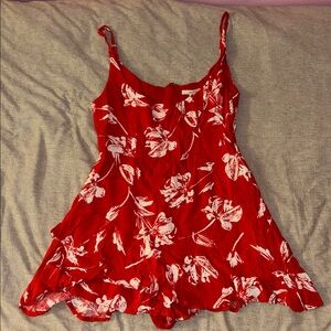 Red Floral Women's romper